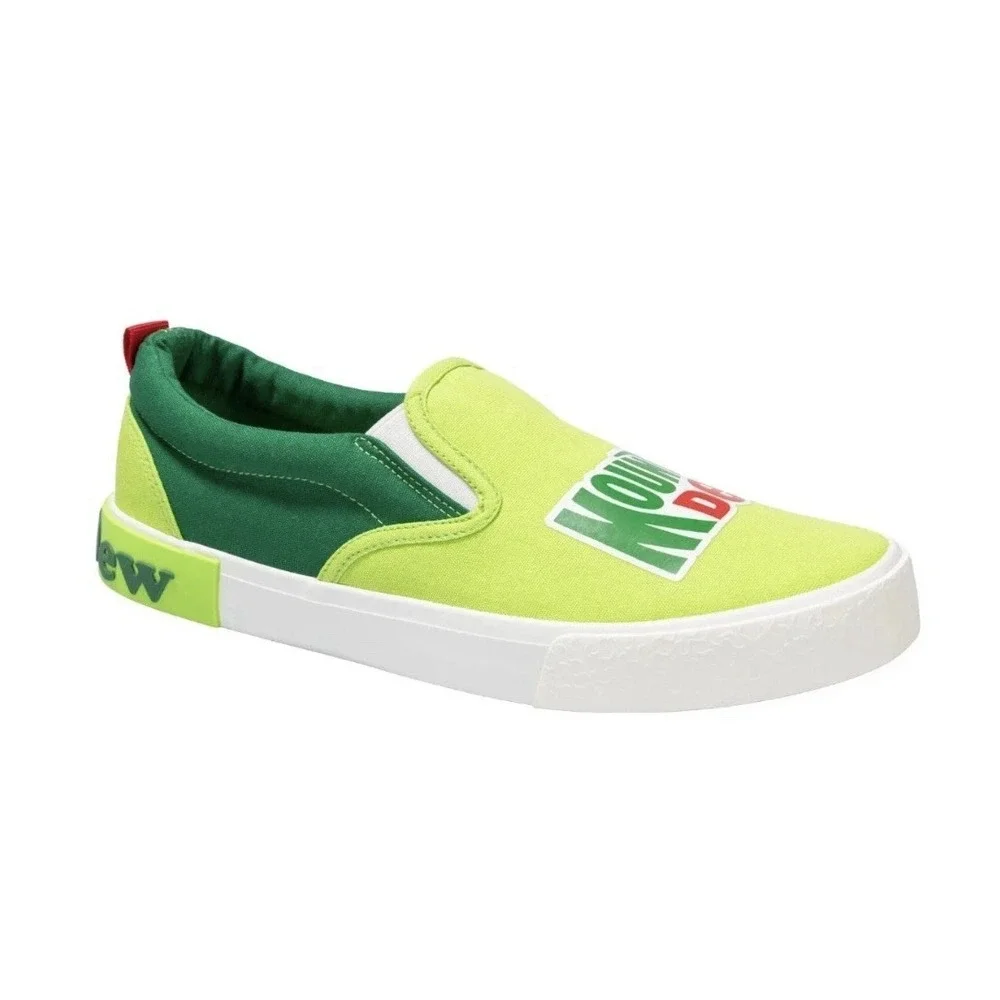 Mountain Dew Slip‎ On Sneakers Shoes Men's Sz 12 Green Yellow Classic Colors
